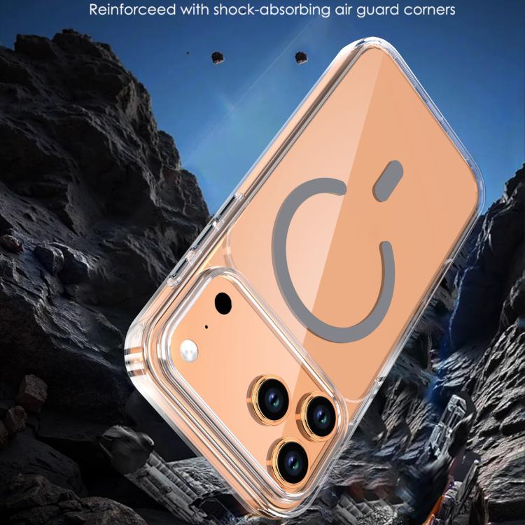 For iPhone 17 Pro Max Crystal Transparent Magnetic Phone Case