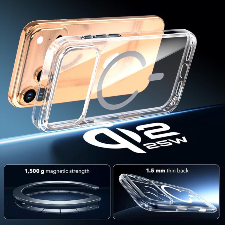 For iPhone 17 Pro Max Crystal Transparent Magnetic Phone Case