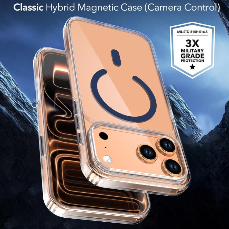 For iPhone 17 Pro Max Crystal Transparent Magnetic Phone Case