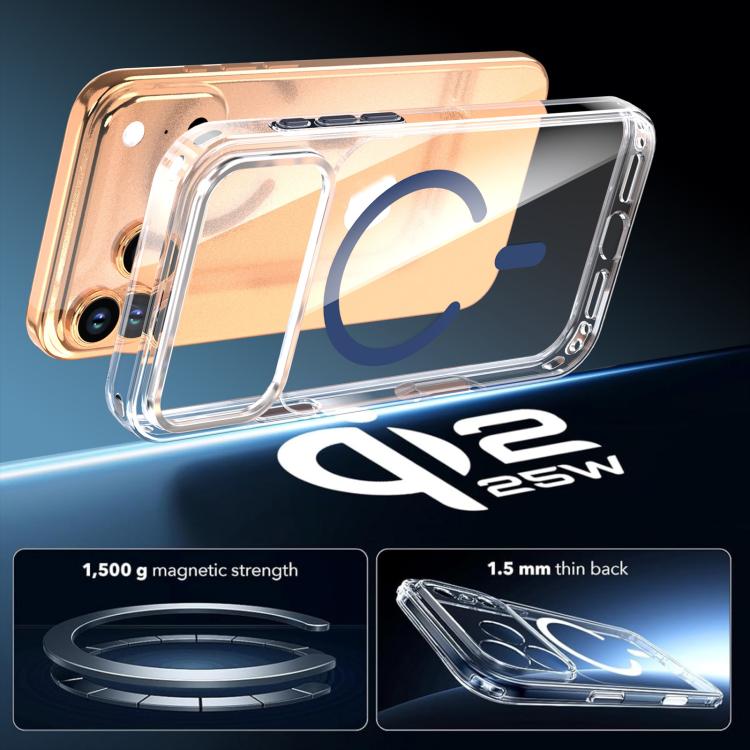 For iPhone 17 Pro Max Crystal Transparent Magnetic Phone Case
