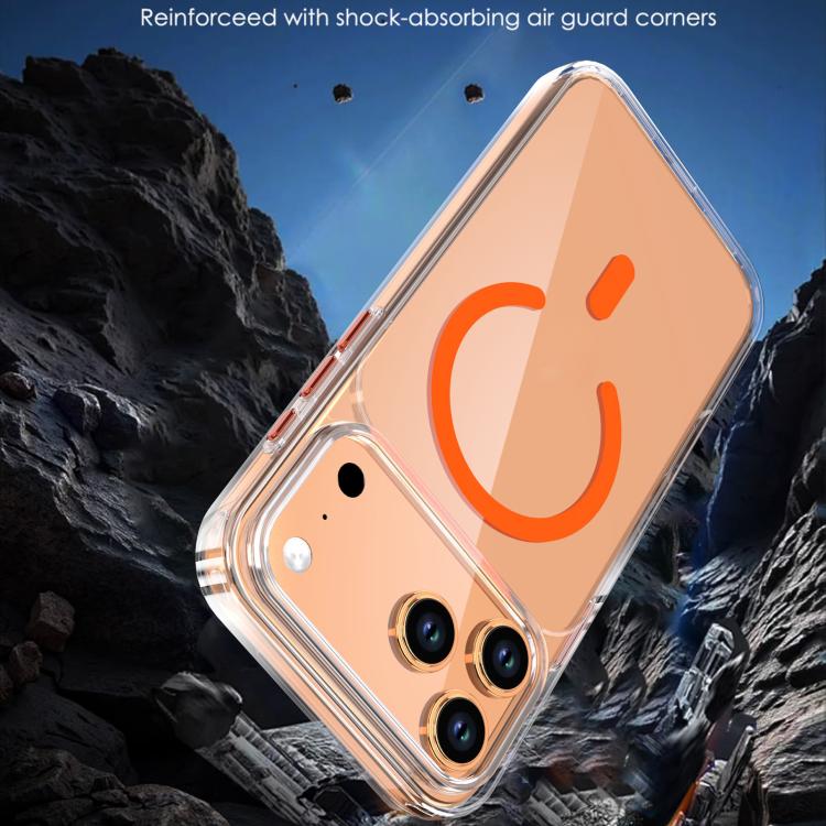 For iPhone 17 Pro Max Crystal Transparent Magnetic Phone Case