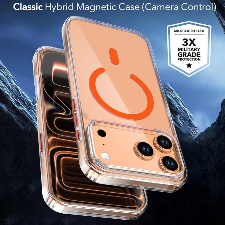 For iPhone 17 Pro Max Crystal Transparent Magnetic Phone Case