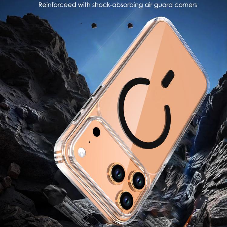 For iPhone 17 Pro Crystal Transparent Magnetic Phone Case