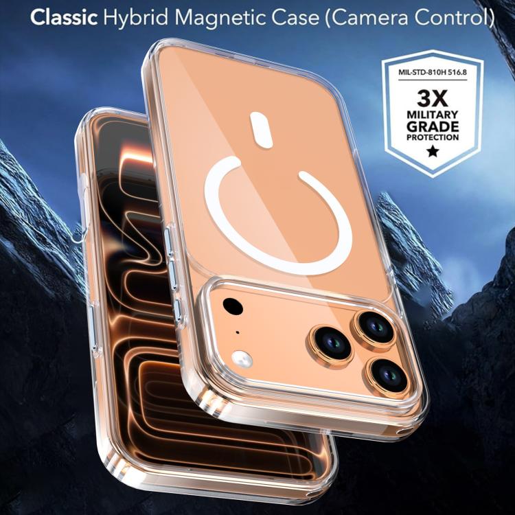 For iPhone 17 Pro Crystal Transparent Magnetic Phone Case