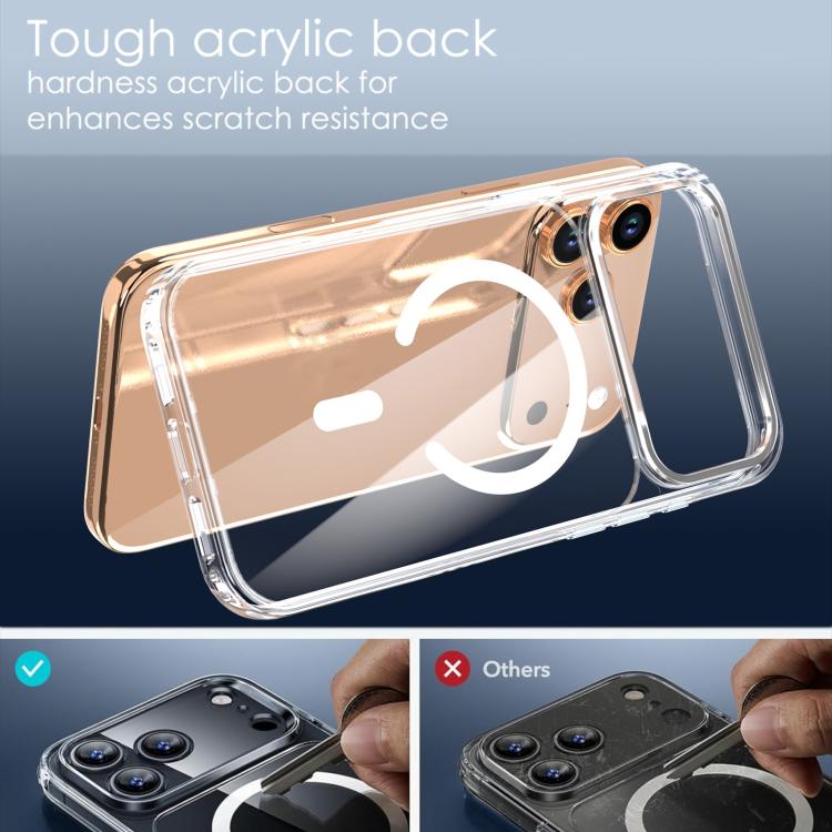 For iPhone 17 Pro Crystal Transparent Magnetic Phone Case