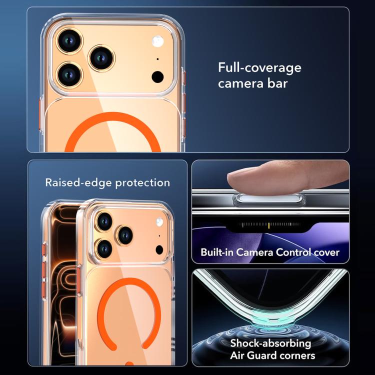 For iPhone 17 Pro Crystal Transparent Magnetic Phone Case