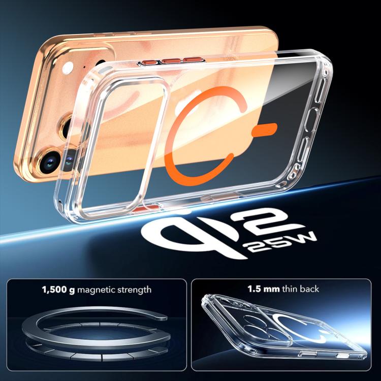 For iPhone 17 Pro Crystal Transparent Magnetic Phone Case