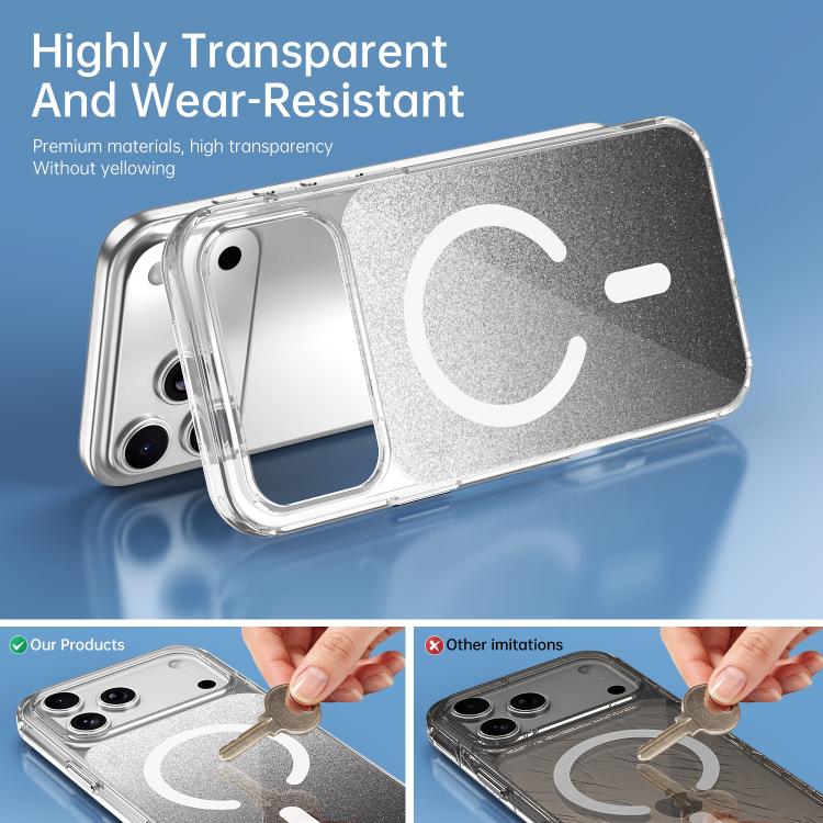 For iPhone 17 Pro Max Crystal Glitter Magnetic Phone Case