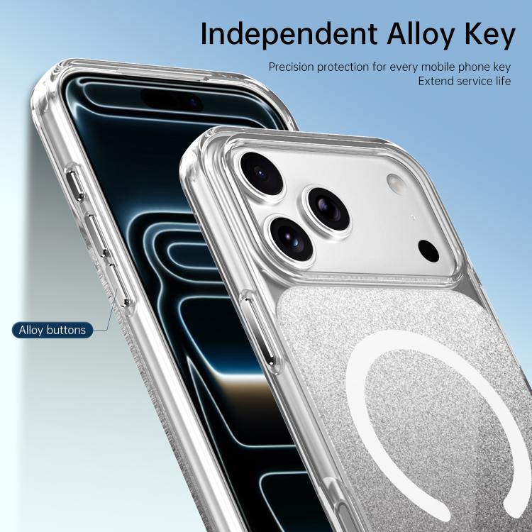 For iPhone 17 Pro Max Crystal Glitter Magnetic Phone Case