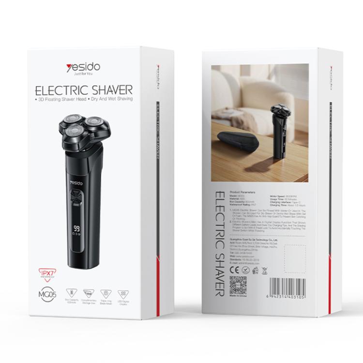 Yesido MG05 Rotating Floating Head Electric Shaver - Black