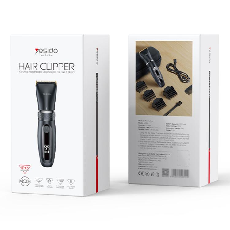 Yesido MG06 Cordless Washable Hair Clipper & Trimmer - Black