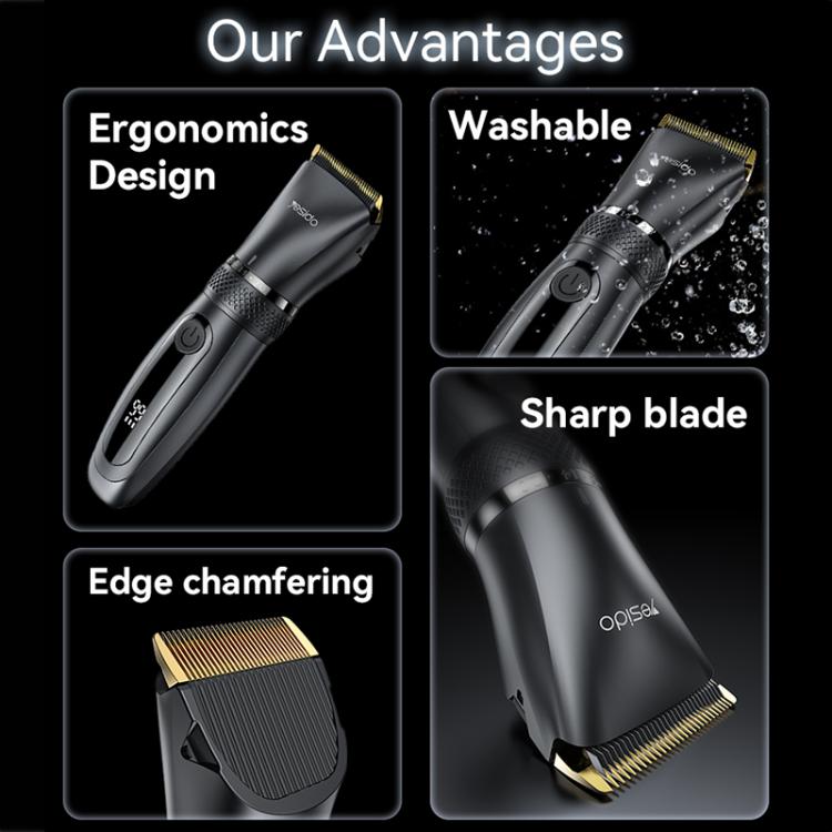 Yesido MG06 Cordless Washable Hair Clipper & Trimmer - Black