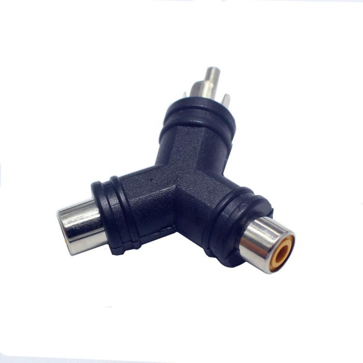 Y-type RCA Male to 2RCA Female AV RCA Tee Video Adapter