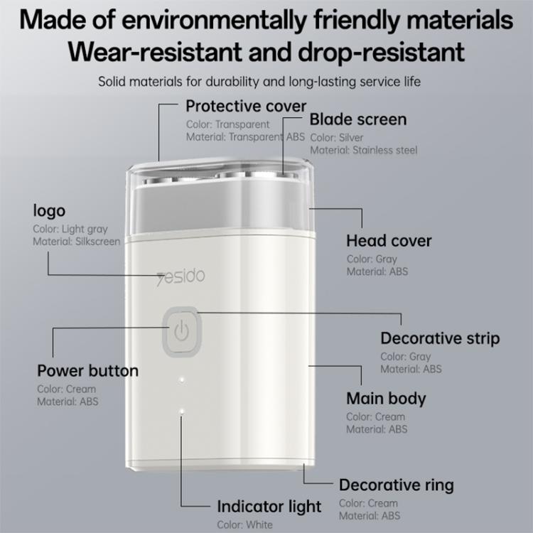 Yesido MG20 Portable Travel Electric Shaver - Beige