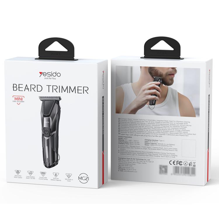 Yesido MG21 Mini Portable Beard Trimmer - Black