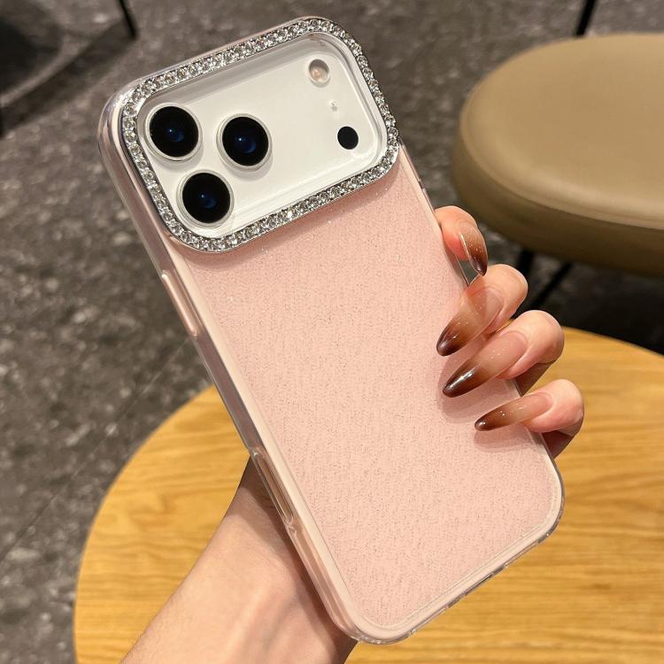 For iPhone 17 Pro Solid Color Glitter & Rhinestone Design Phone Case