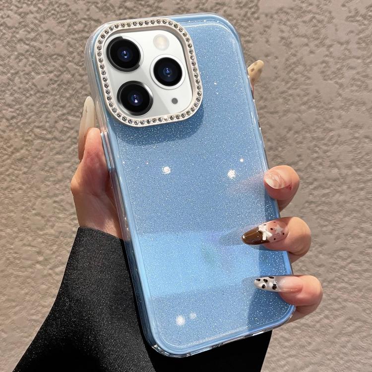 For iPhone 11 Pro Max Solid Color Glitter & Rhinestone Design Phone Case