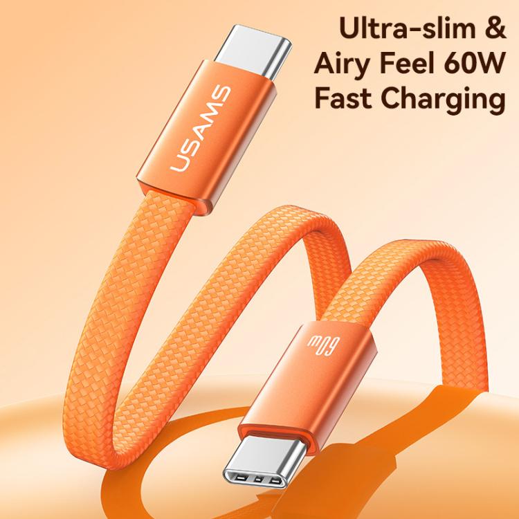 USAMS SJ783 U96 1.2m 60W USB-C / Type-C to USB-C / Type-C Aluminum Alloy Fast Charging Data Cable