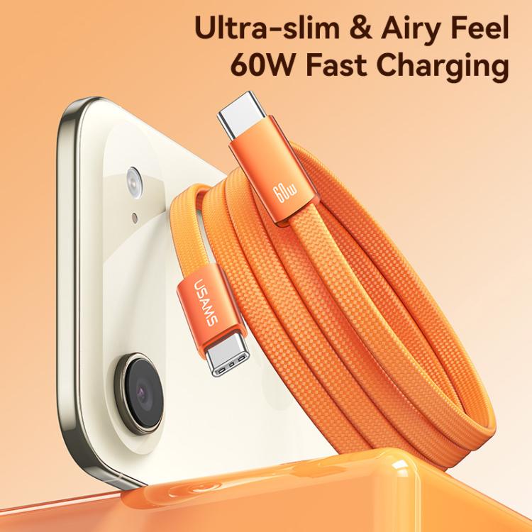 USAMS SJ783 U96 1.2m 60W USB-C / Type-C to USB-C / Type-C Aluminum Alloy Fast Charging Data Cable
