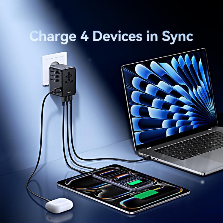 USAMS CC344 T72 100W 4-Port Universal Travel Charger - Black