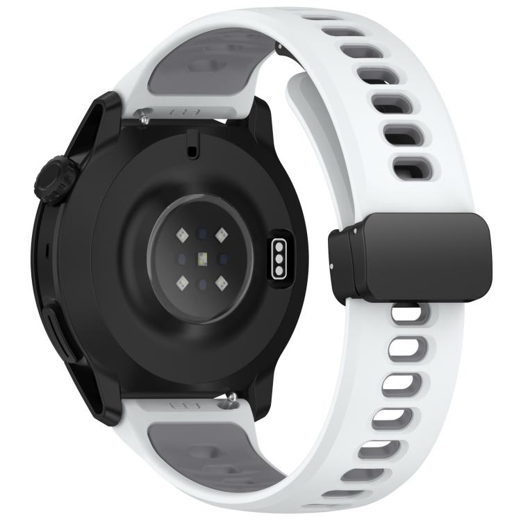 22mm Foldable Magnetic Clasp Two Color Silicone Watch Band