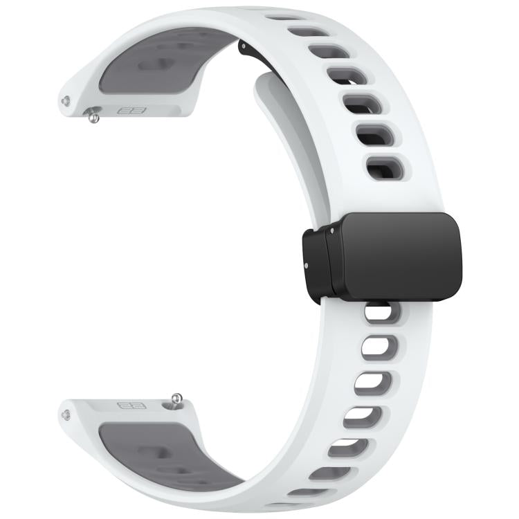 22mm Foldable Magnetic Clasp Two Color Silicone Watch Band
