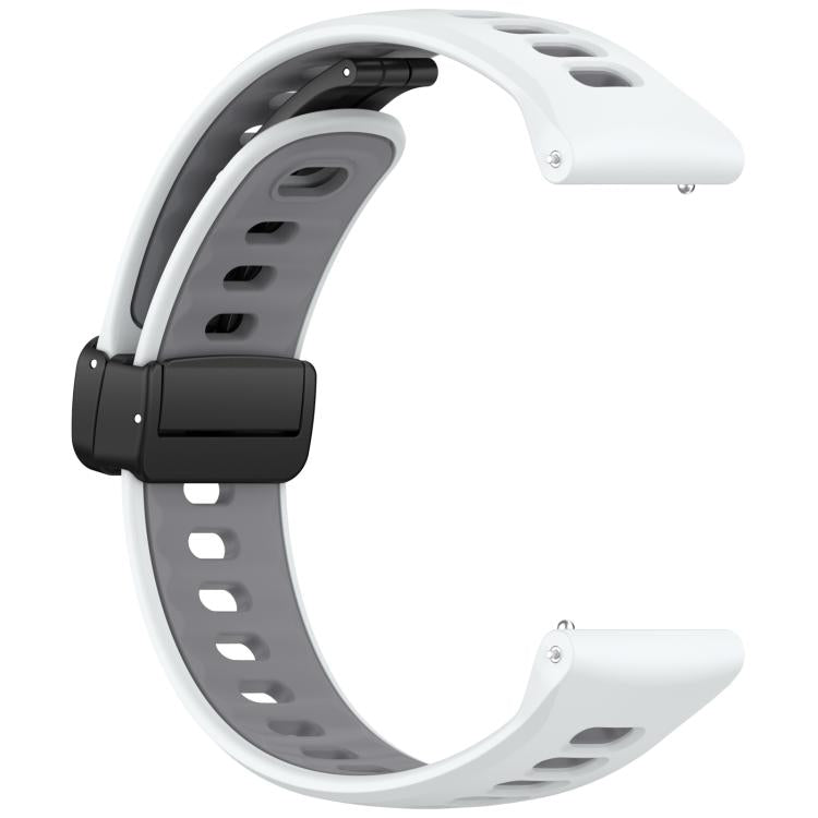 22mm Foldable Magnetic Clasp Two Color Silicone Watch Band