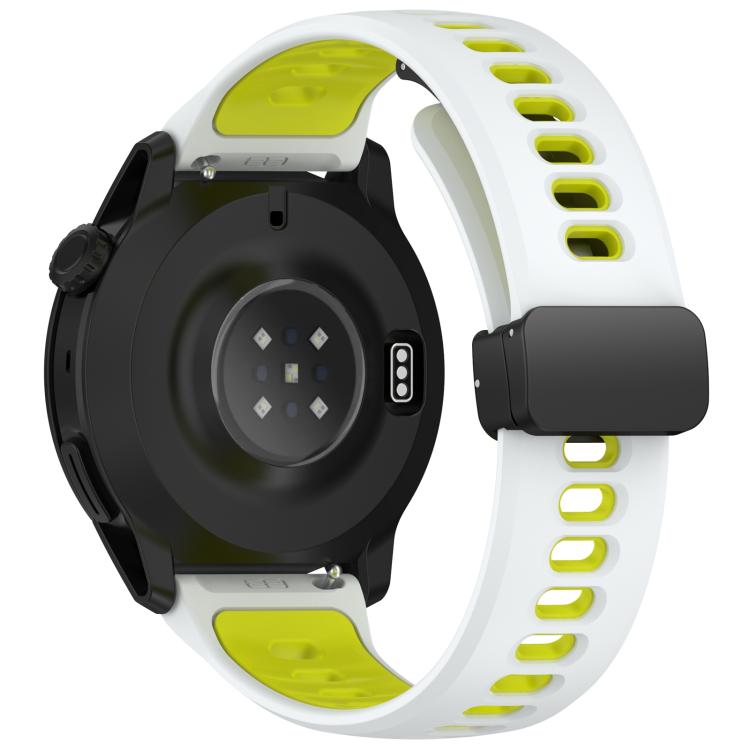22mm Foldable Magnetic Clasp Two Color Silicone Watch Band