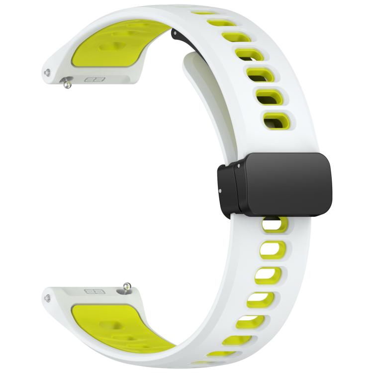 22mm Foldable Magnetic Clasp Two Color Silicone Watch Band