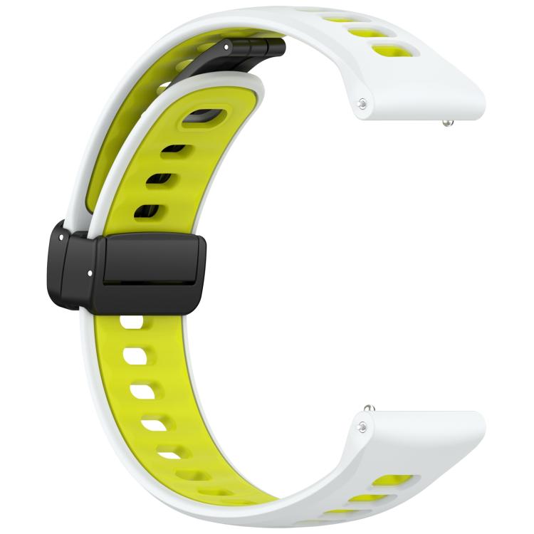 22mm Foldable Magnetic Clasp Two Color Silicone Watch Band