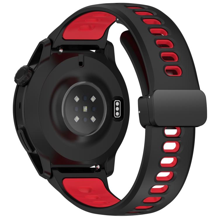 22mm Foldable Magnetic Clasp Two Color Silicone Watch Band