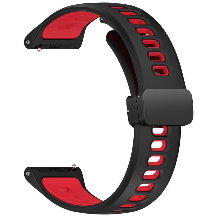 22mm Foldable Magnetic Clasp Two Color Silicone Watch Band