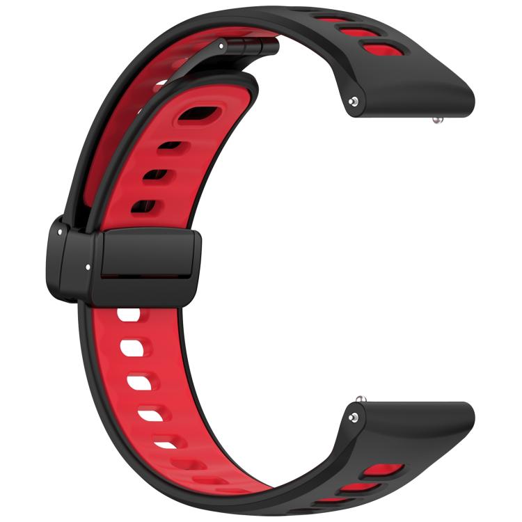 22mm Foldable Magnetic Clasp Two Color Silicone Watch Band