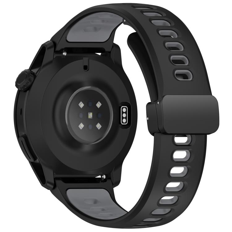 22mm Foldable Magnetic Clasp Two Color Silicone Watch Band