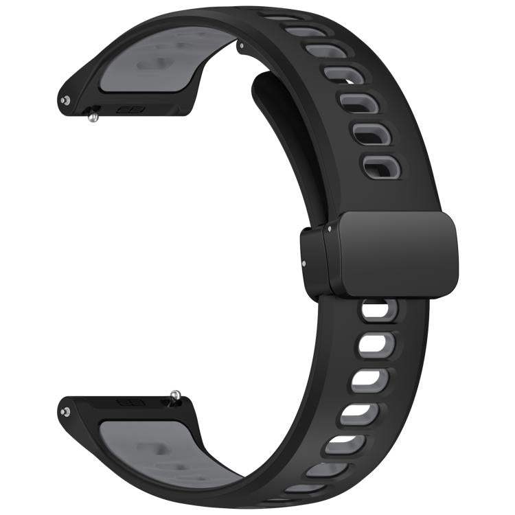22mm Foldable Magnetic Clasp Two Color Silicone Watch Band