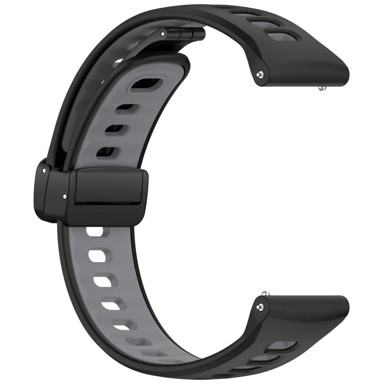 22mm Foldable Magnetic Clasp Two Color Silicone Watch Band