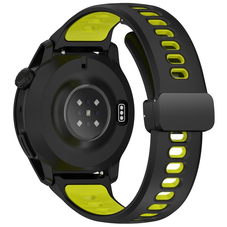 22mm Foldable Magnetic Clasp Two Color Silicone Watch Band