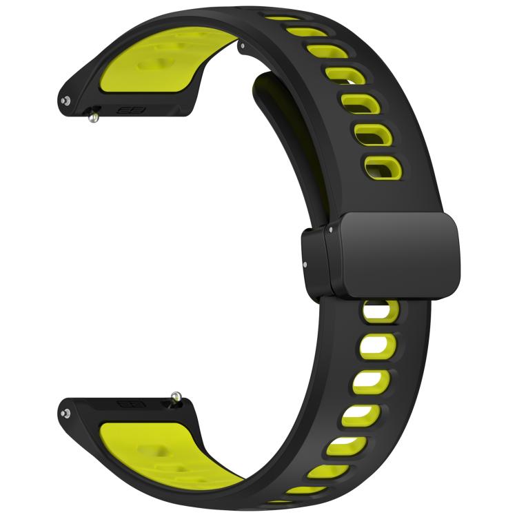 22mm Foldable Magnetic Clasp Two Color Silicone Watch Band