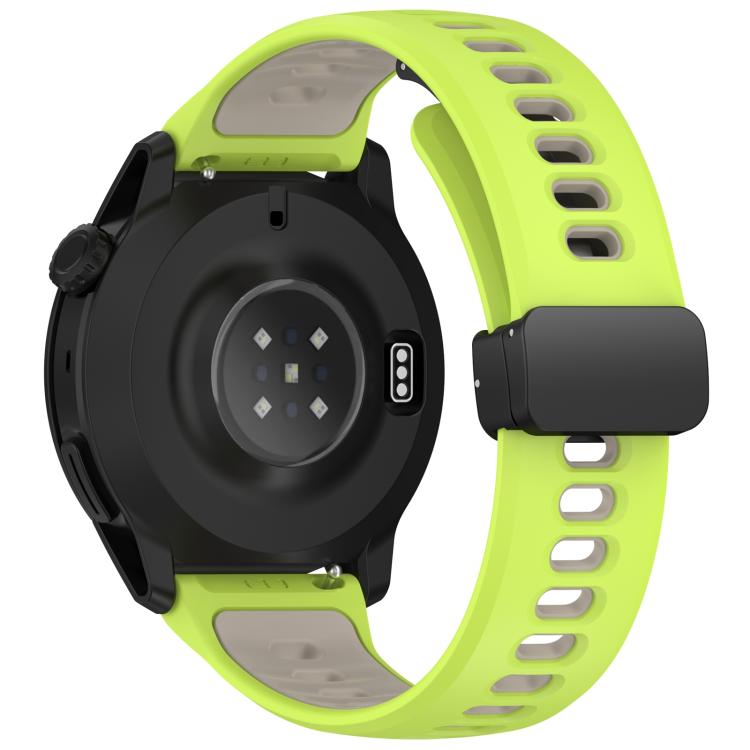 22mm Foldable Magnetic Clasp Two Color Silicone Watch Band