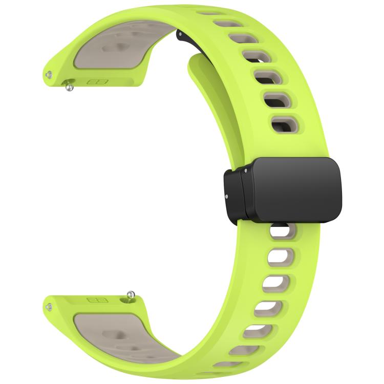 22mm Foldable Magnetic Clasp Two Color Silicone Watch Band