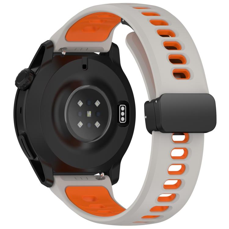 22mm Foldable Magnetic Clasp Two Color Silicone Watch Band