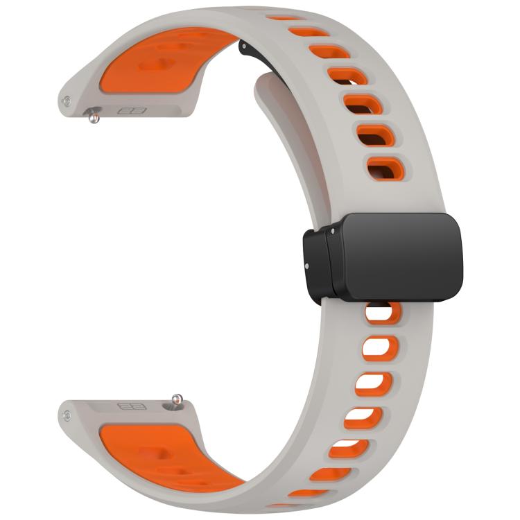 22mm Foldable Magnetic Clasp Two Color Silicone Watch Band