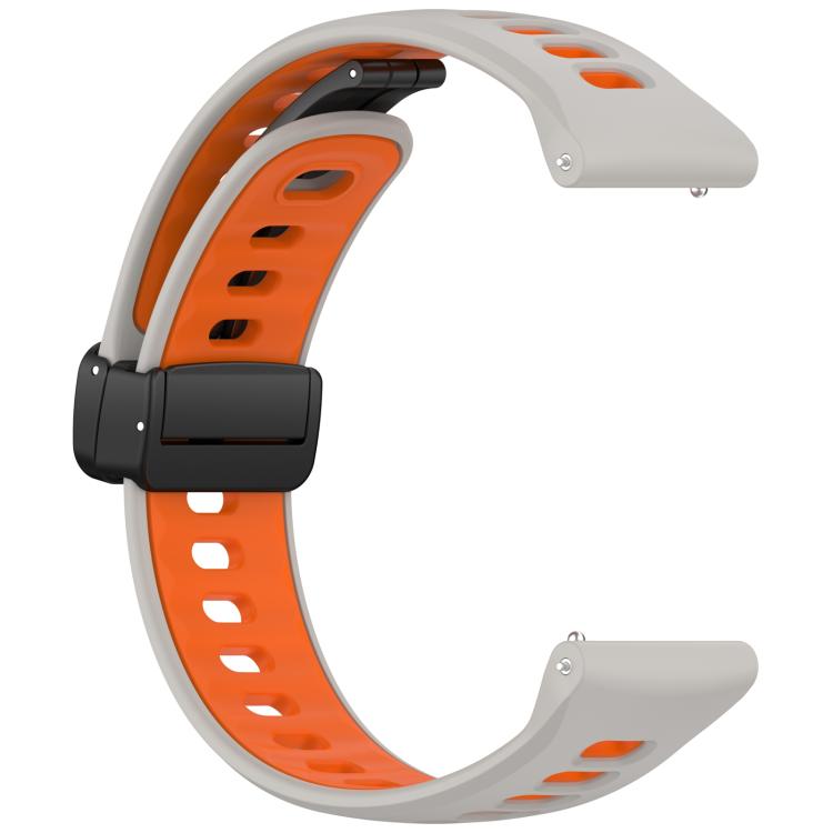 22mm Foldable Magnetic Clasp Two Color Silicone Watch Band