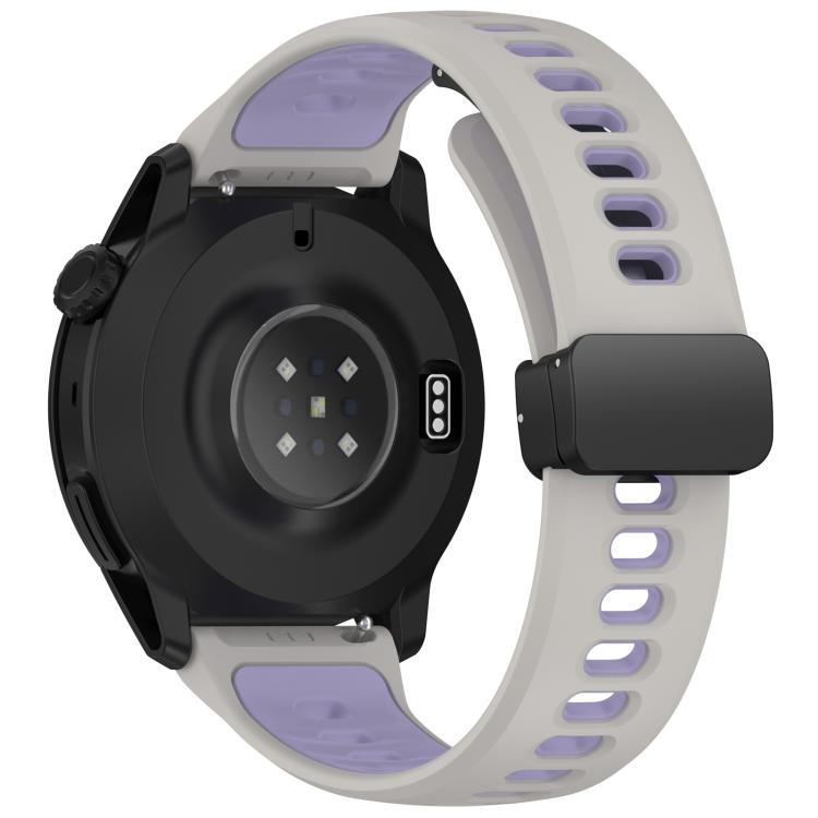 22mm Foldable Magnetic Clasp Two Color Silicone Watch Band