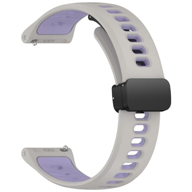 22mm Foldable Magnetic Clasp Two Color Silicone Watch Band