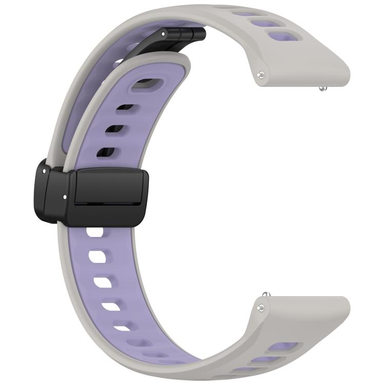 22mm Foldable Magnetic Clasp Two Color Silicone Watch Band