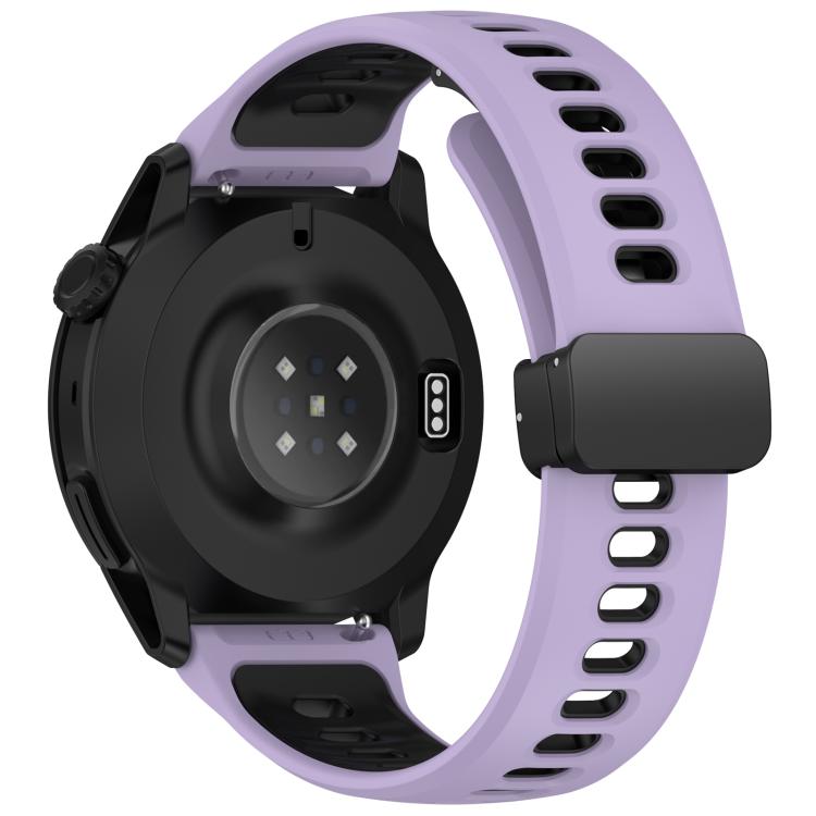 22mm Foldable Magnetic Clasp Two Color Silicone Watch Band