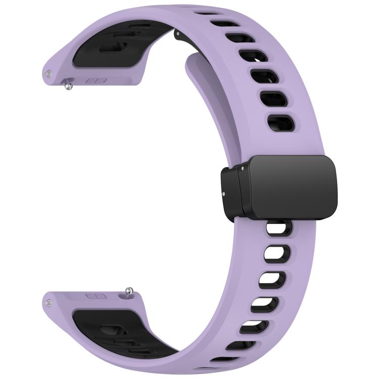 22mm Foldable Magnetic Clasp Two Color Silicone Watch Band