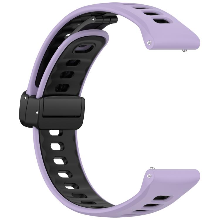 22mm Foldable Magnetic Clasp Two Color Silicone Watch Band