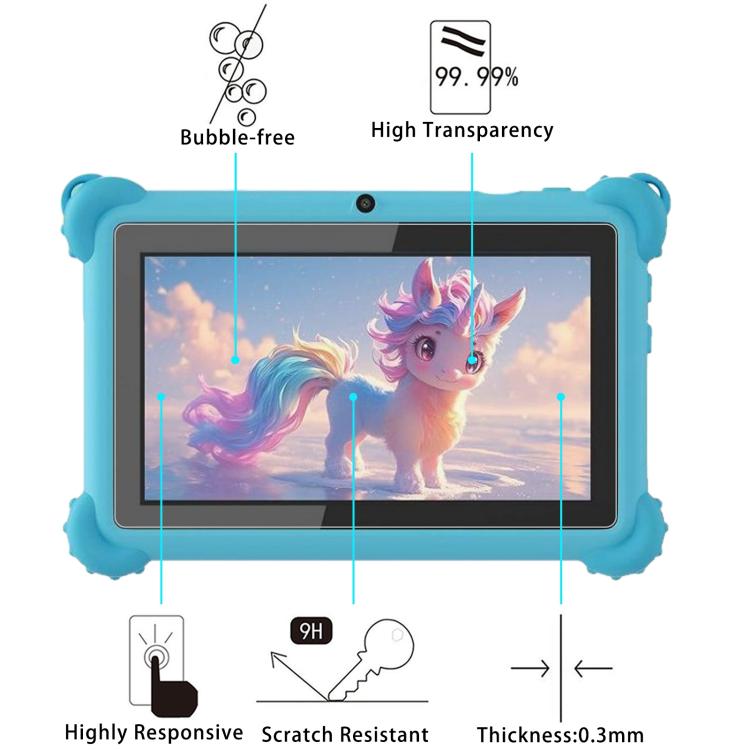 For Cidea CM91 Tablet Kids 7 9H 0.3mm Explosion-proof Tempered Glass Film